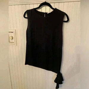 MILLY Side tie Sleeveless Silk Blouse